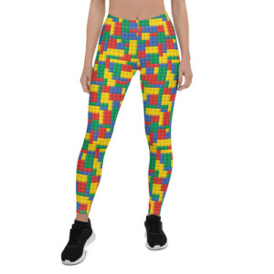 Women's Colorful Building Blocks Full-Length Leggings