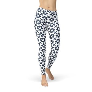 Women's Geometric Blue Tile Leggings