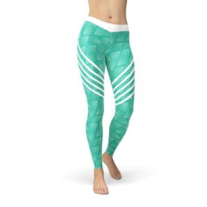 Turquoise Sports Full-Length Leggings