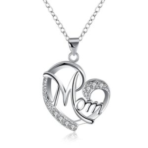 Mom Inscribed Heart Pendant