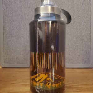 Brown / Yellow 32 oz Water Plastic Bottle - Mountain Theme